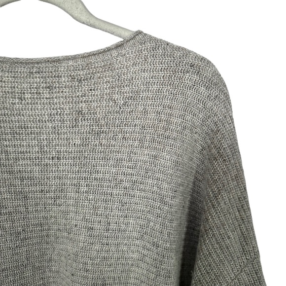 J Jill Pure Jill Womens Sz M Gray Boxy Wool Linen Blend Ribbed Knit Sweater. - Picture 7 of 8
